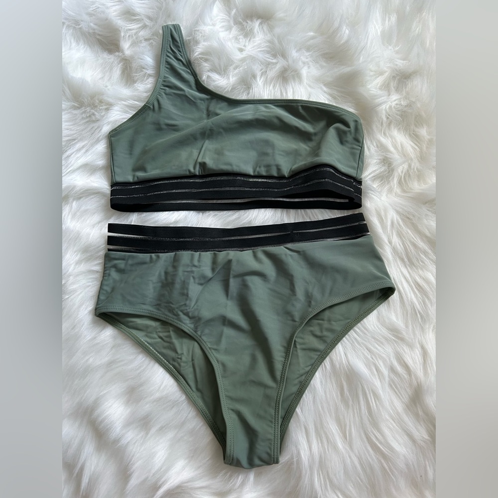 Green One Strap Bikini